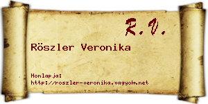 Röszler Veronika névjegykártya